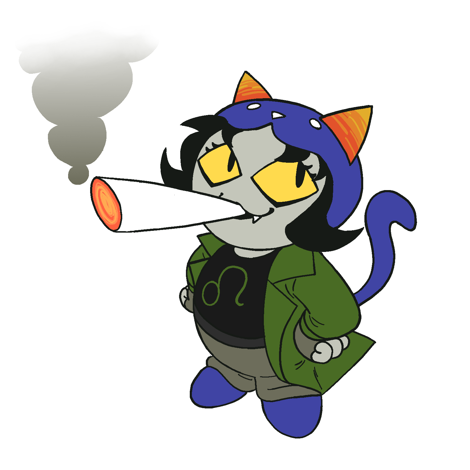 nepeta with a blunt. cred: https://x.com/ThatDogthere/status/1448740665039495173